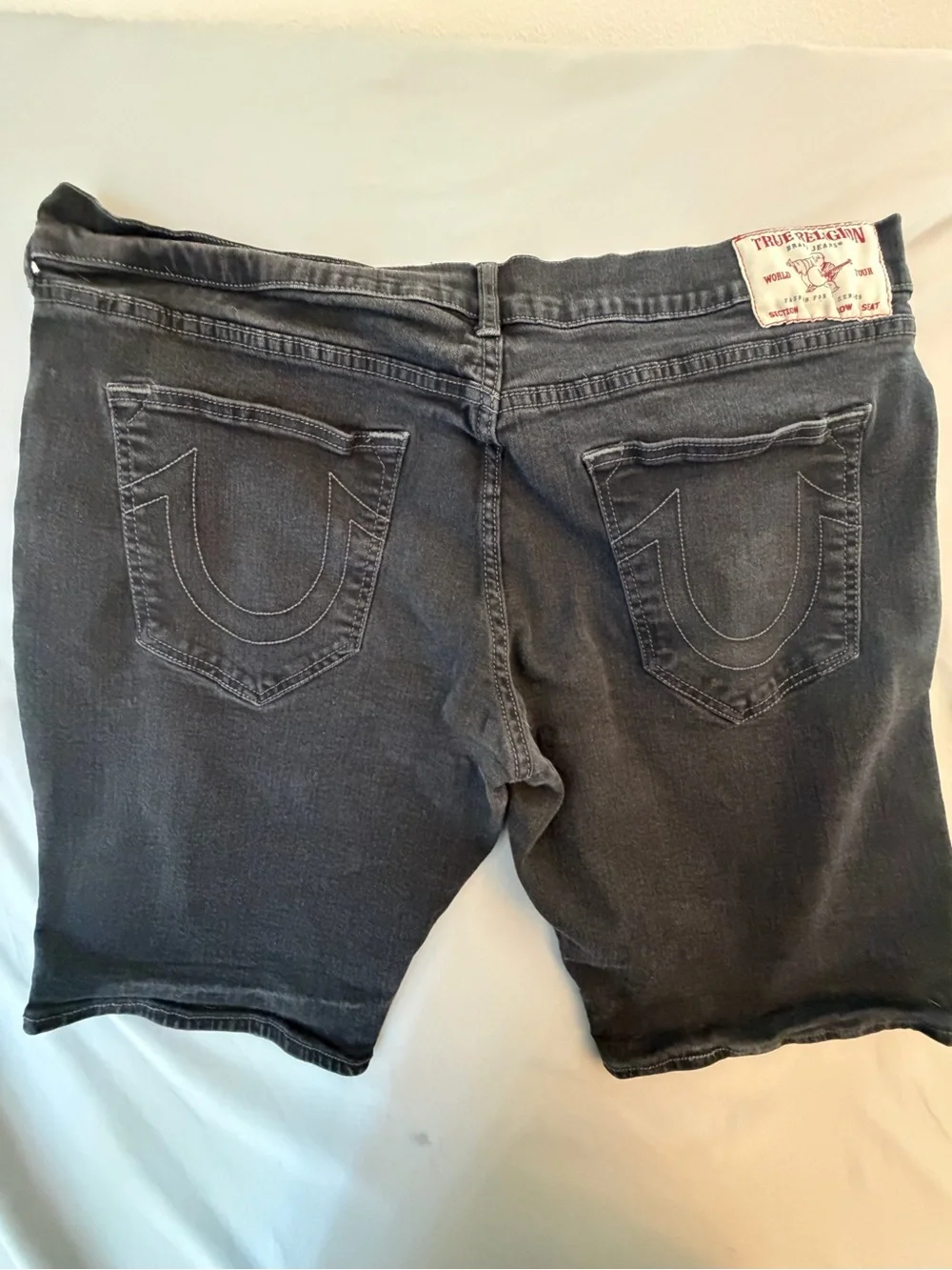 True Religion Black Washed Denim Men's Shorts